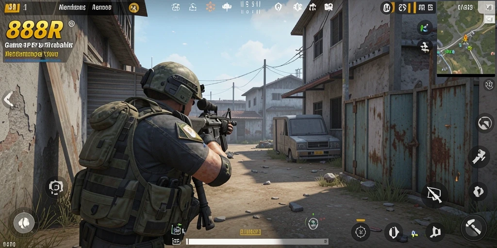 Screenshot gameplay 888R menampilkan pertarungan intens dan grafis menakjubkan.