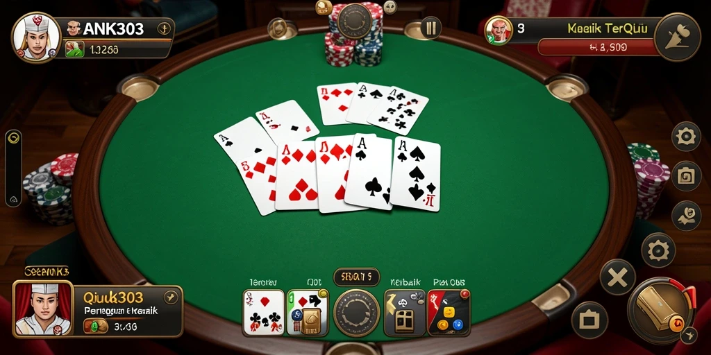 Tampilan utama BANK303 menampilkan gameplay QiuQiu yang seru.