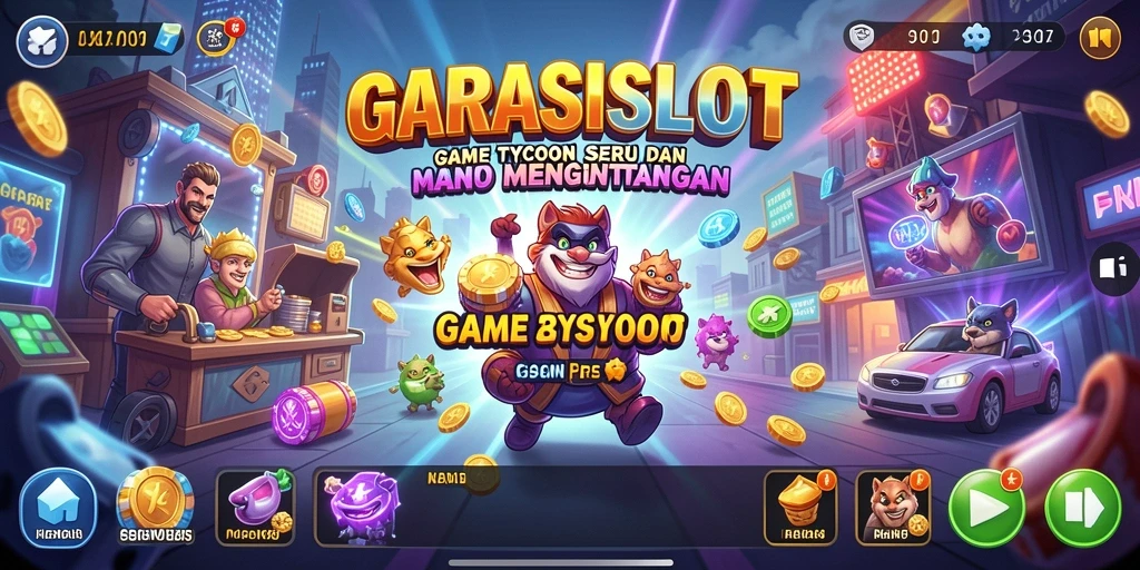 Screenshot gameplay GARASISLOT menampilkan keseruan manajemen Tycoon.