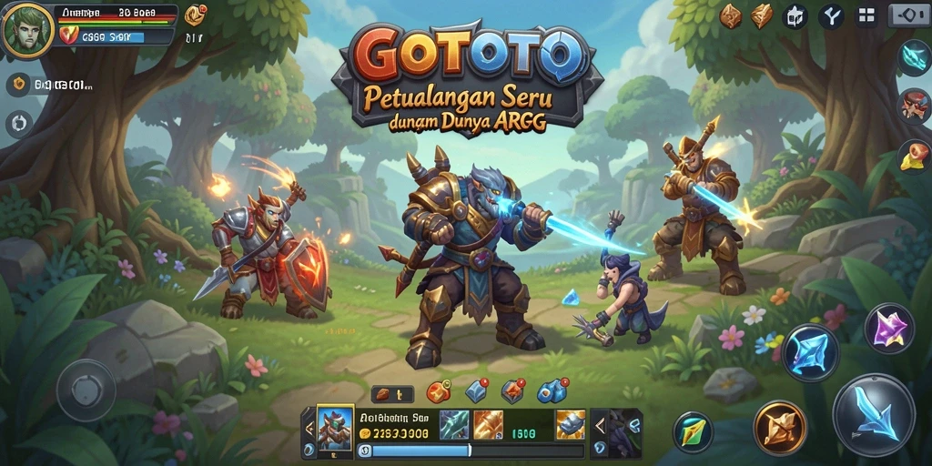 Tampilan gameplay menakjubkan dari GOTOTO dalam petualangan ARPG.