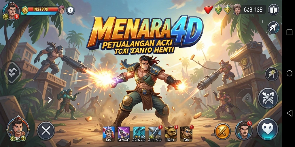 Tampilan menegangkan dari gameplay <strong>MENARA4D</strong> saat berhadapan dengan musuh.