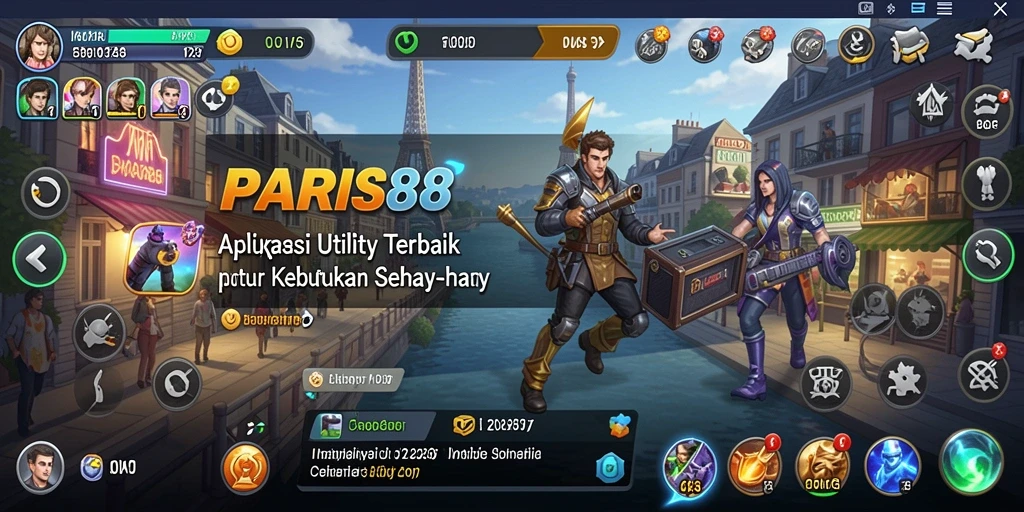 Tampilan utama PARIS88 dengan fitur-fitur Utility yang menarik.