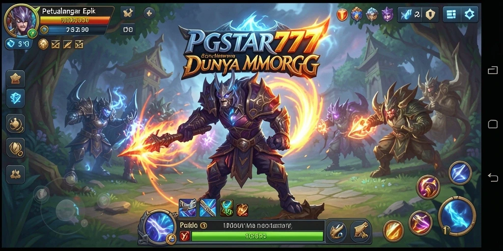 Tampilan gameplay PGSTAR777 yang menampilkan pertempuran seru dan eksplorasi dunia MMORPG.
