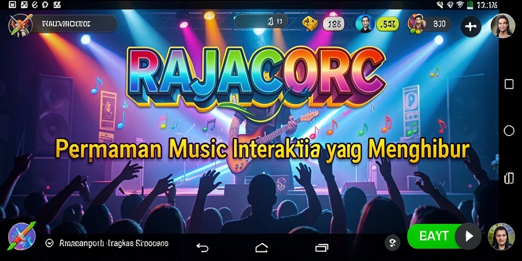 Gameplay RAJACORC yang seru dan interaktif dengan berbagai lagu.