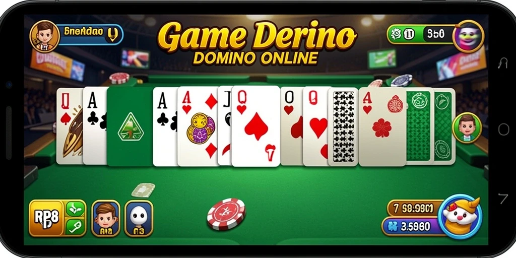 Tangkapan layar menunjukkan gameplay seru Domino di RP8.