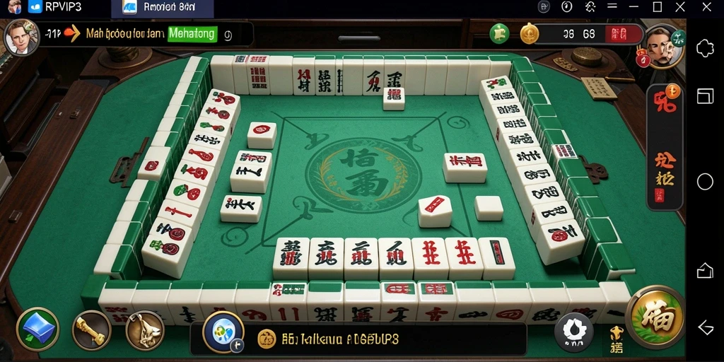 Screenshot utama RPVIP3 menampilkan gameplay Mahjong yang mendebarkan.