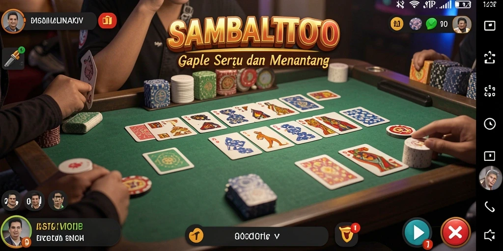 Tampilan gameplay Gaple yang menarik dan interaktif