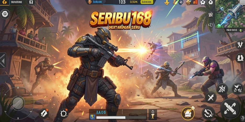 Tampilan gameplay menarik dari SERIBU168 dalam pertarungan Battle Royale.