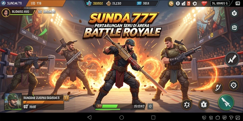 Tampilan gameplay SUNDA777 yang mendebarkan di arena Battle Royale.